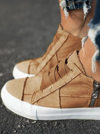 EP | Baskets à talons bas en toile pour femmes, toutes saisons