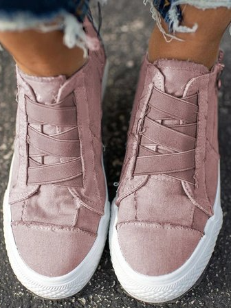 EP | Baskets à talons bas en toile pour femmes, toutes saisons