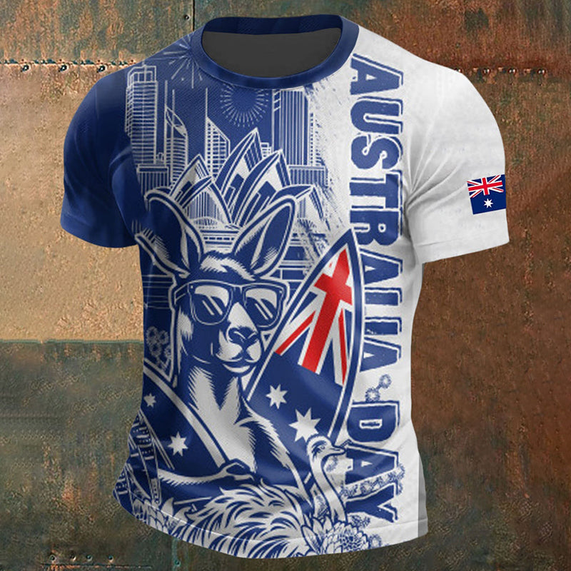 Happy Australia Day! Printed Men's Short-sleeve T-shirt elevenforest