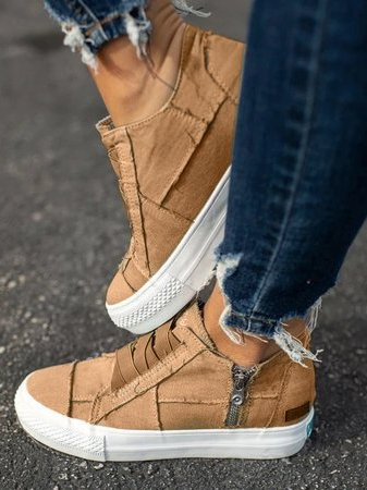 EP | Baskets à talons bas en toile pour femmes, toutes saisons