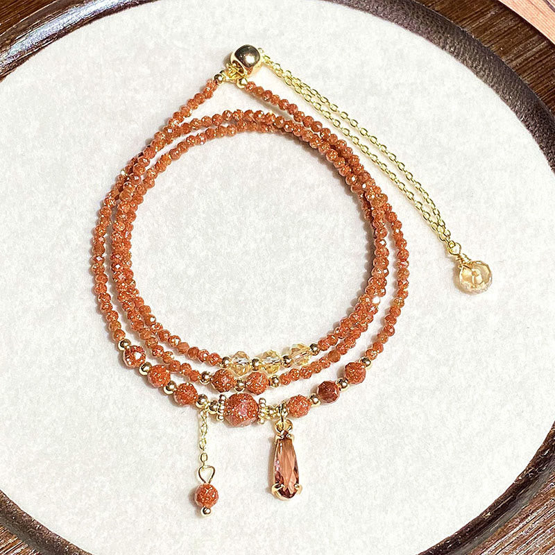 2mm Goldstone Spiritual Bracelet for Positive Energy |