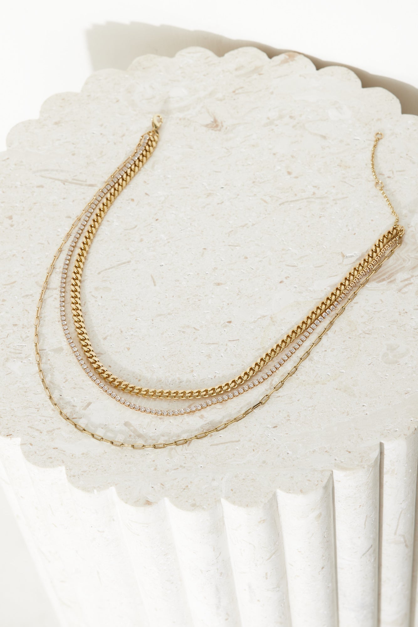 18k Gold Plated Chains Necklace Gold