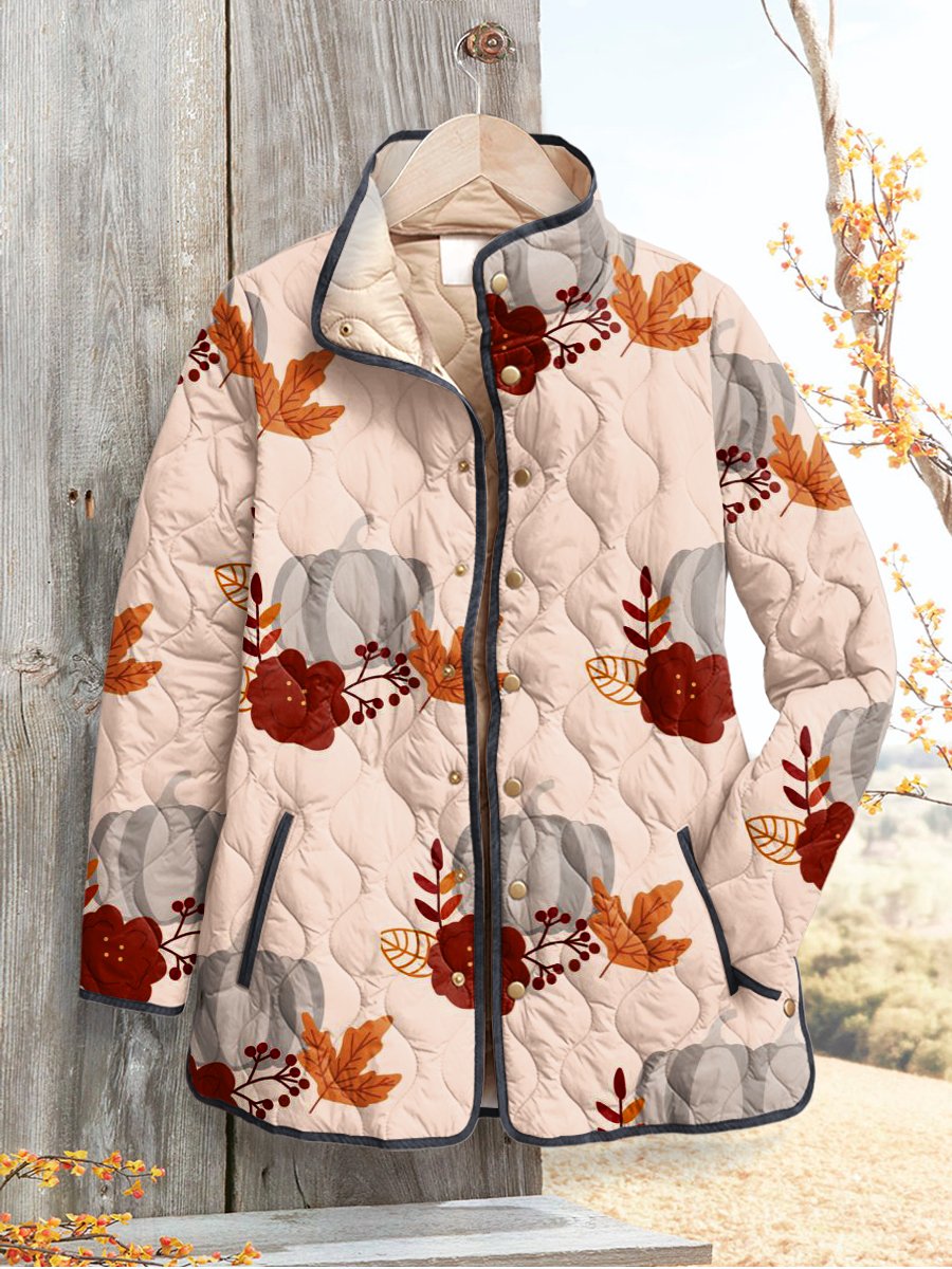 Women's Cozy Season Print Casual Quilted Cardigan