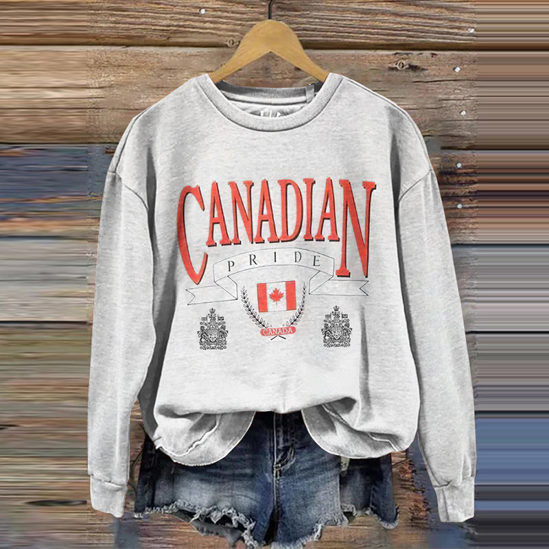 Retro Canadian Pride Canada Print Casual Sweatshirt elevenforest