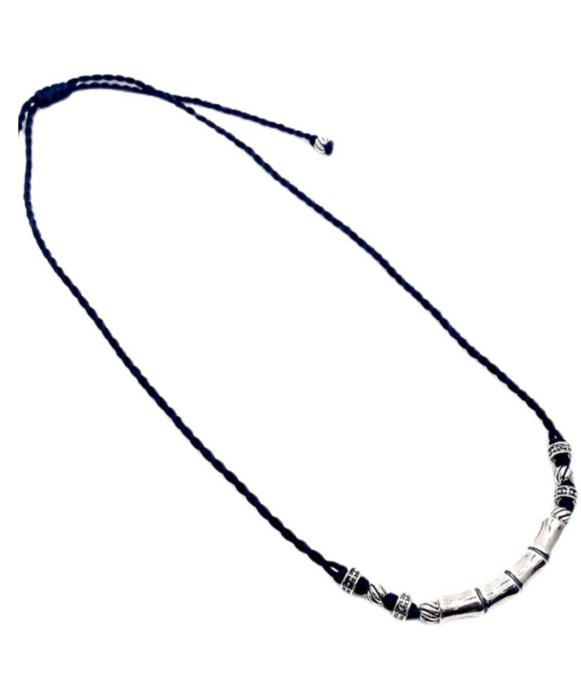 Black Hand Woven Sterling Silver Choker