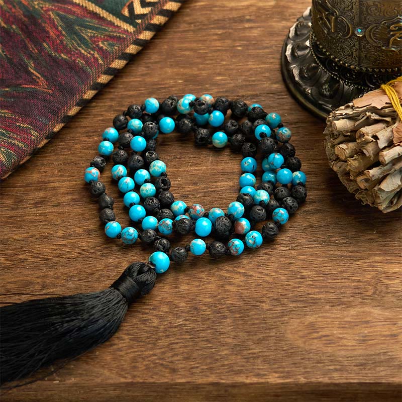 6mm Emperor Stone Lava Rock Spiritual Necklace for Happiness
