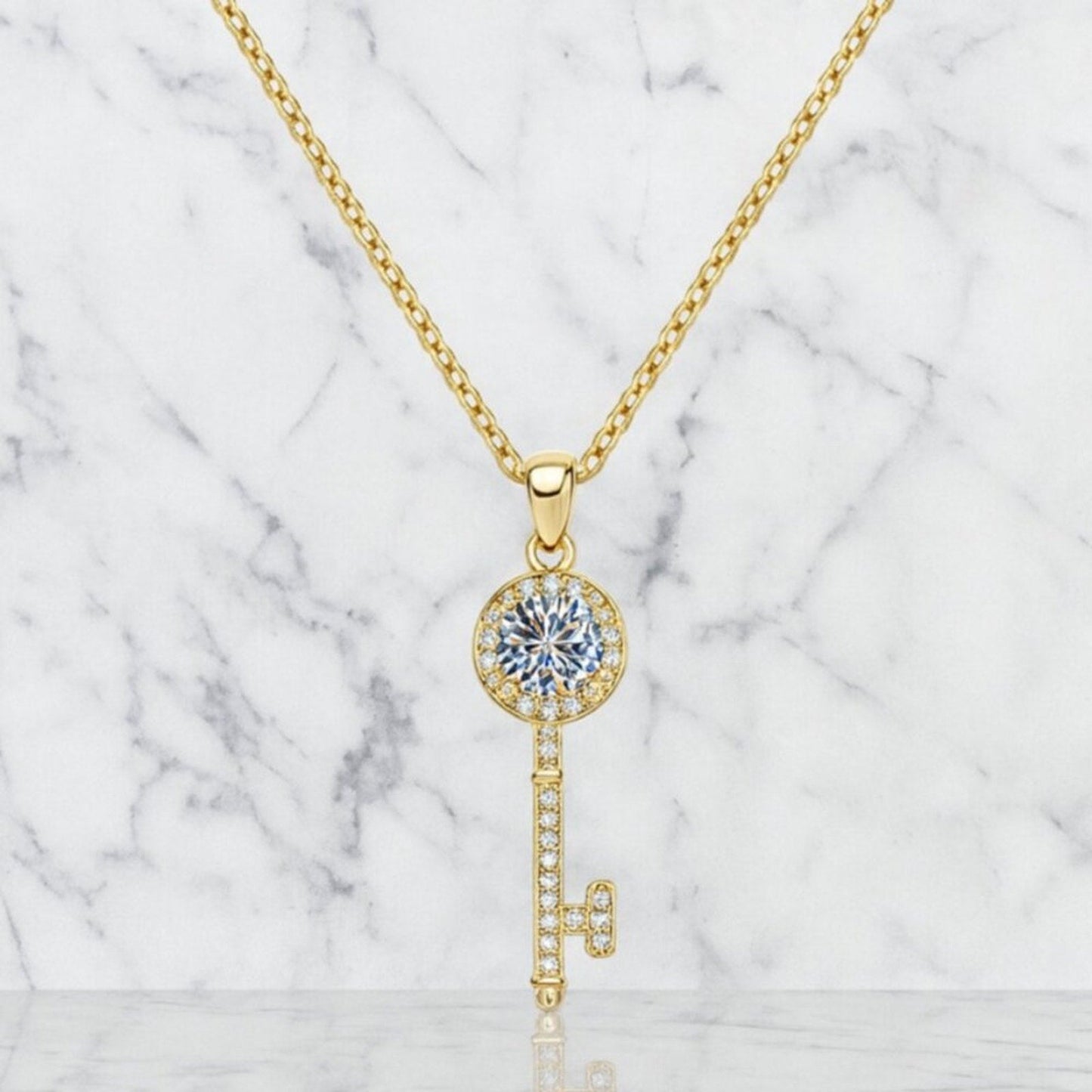 "buvette" Lab Diamond 925 Lock Necklace