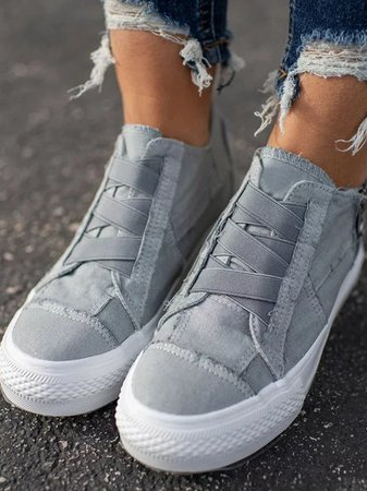 EP | Baskets à talons bas en toile pour femmes, toutes saisons