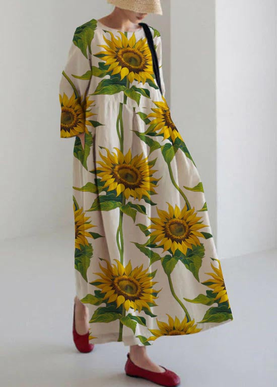 EP | abricot et fleurs violettes robe en coton patchwork sacs printemps