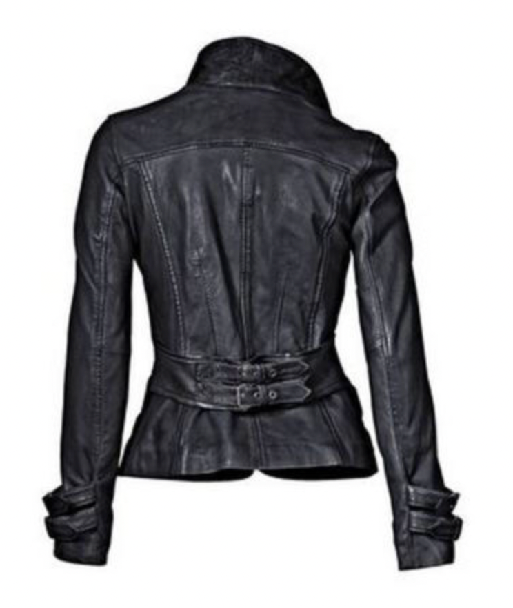 EP FREE : MW | Veste en cuir noir ajustée