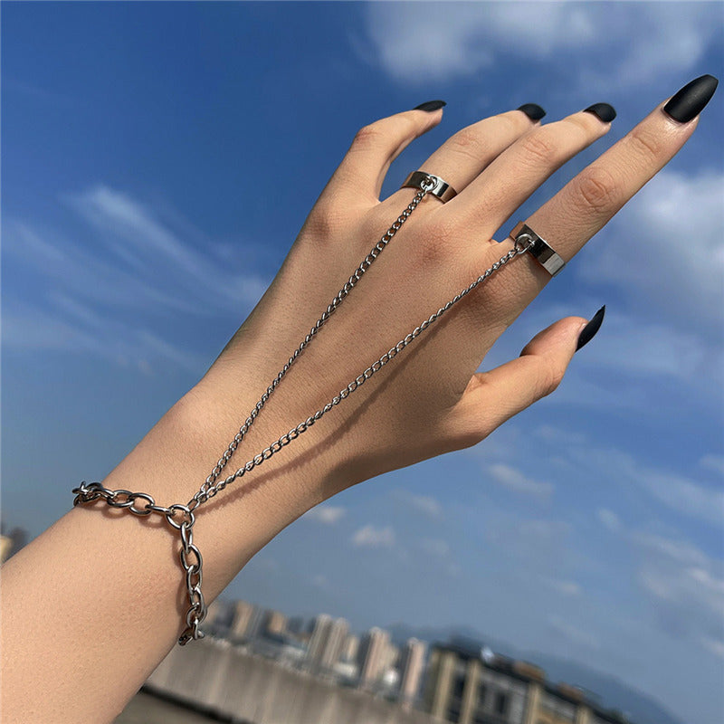 Elleana Punk Hand Chain Ring