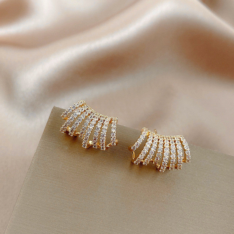 Junie Gold Pavé Crystal Studs