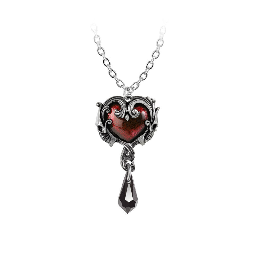 Petite Affaire Du Coeur Crystal Heart Necklace by Alchemy Gothic