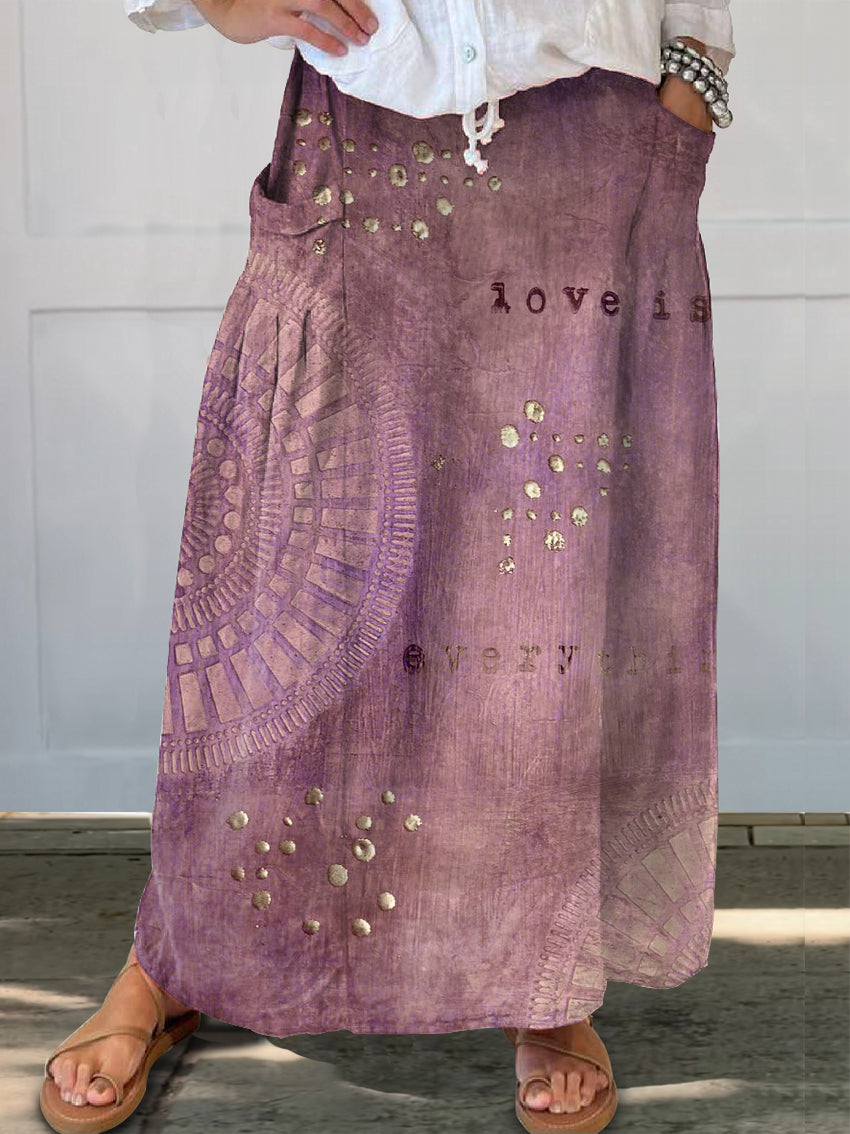 Women's Art Painting Vintage Print Skirt