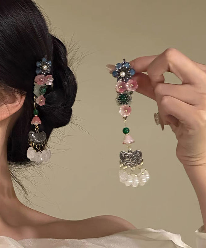 Chinese Style Multicolor Alloy Tassel a Pair Hairpin