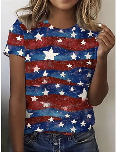 Independence Day American Anniversary Patriotic Swimwear One Piece High Cut Swimsuit Beach Wear Summer Graphic Flag U Neck Sleeveless Bathing Suits