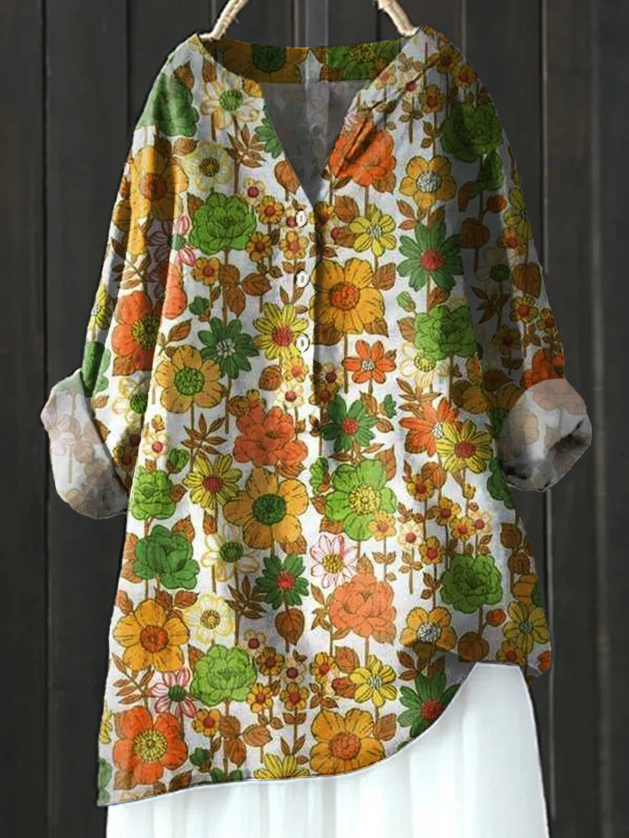 Women's Floral Art Print Casual Shirt