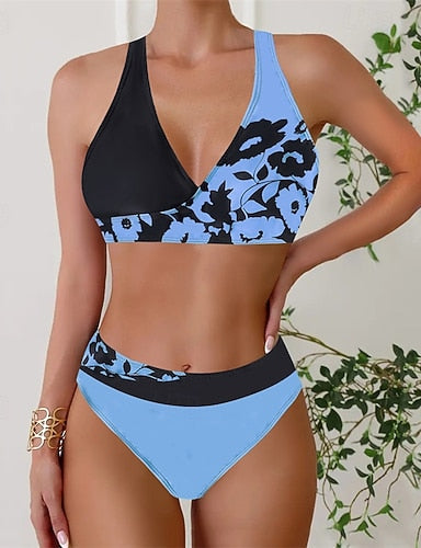 Tankini Two Piece Swimsuit Backless Swimwear Swimwear Yellow Pink Breathable Quick Dry Lightweight Sleeveless - Swimming Surfing Beach Summer Spring