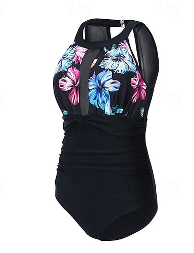 One Piece Swimsuit Mesh Swimwear Swimwear Light Pink Pink Breathable Quick Dry Sleeveless - Swimming Surfing Snorkeling Summer