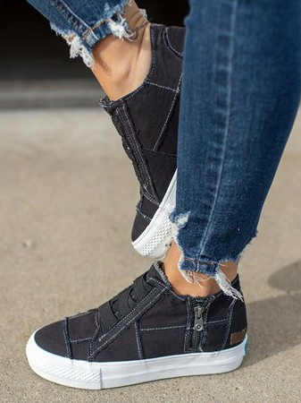 EP | Baskets à talons bas en toile pour femmes, toutes saisons