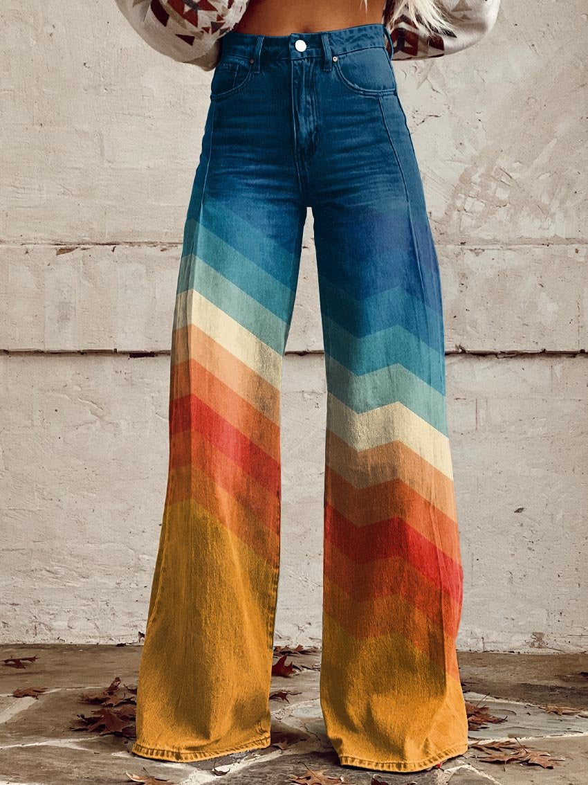 EP | BellaStyle™ Tendance pantalon arc-en-ciel large pour toutes les occasions !