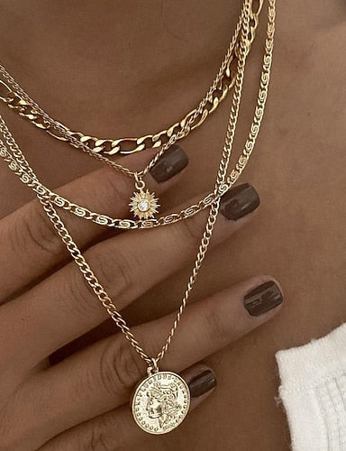 Pendant Necklace Chrome Classic Necklace for Daily