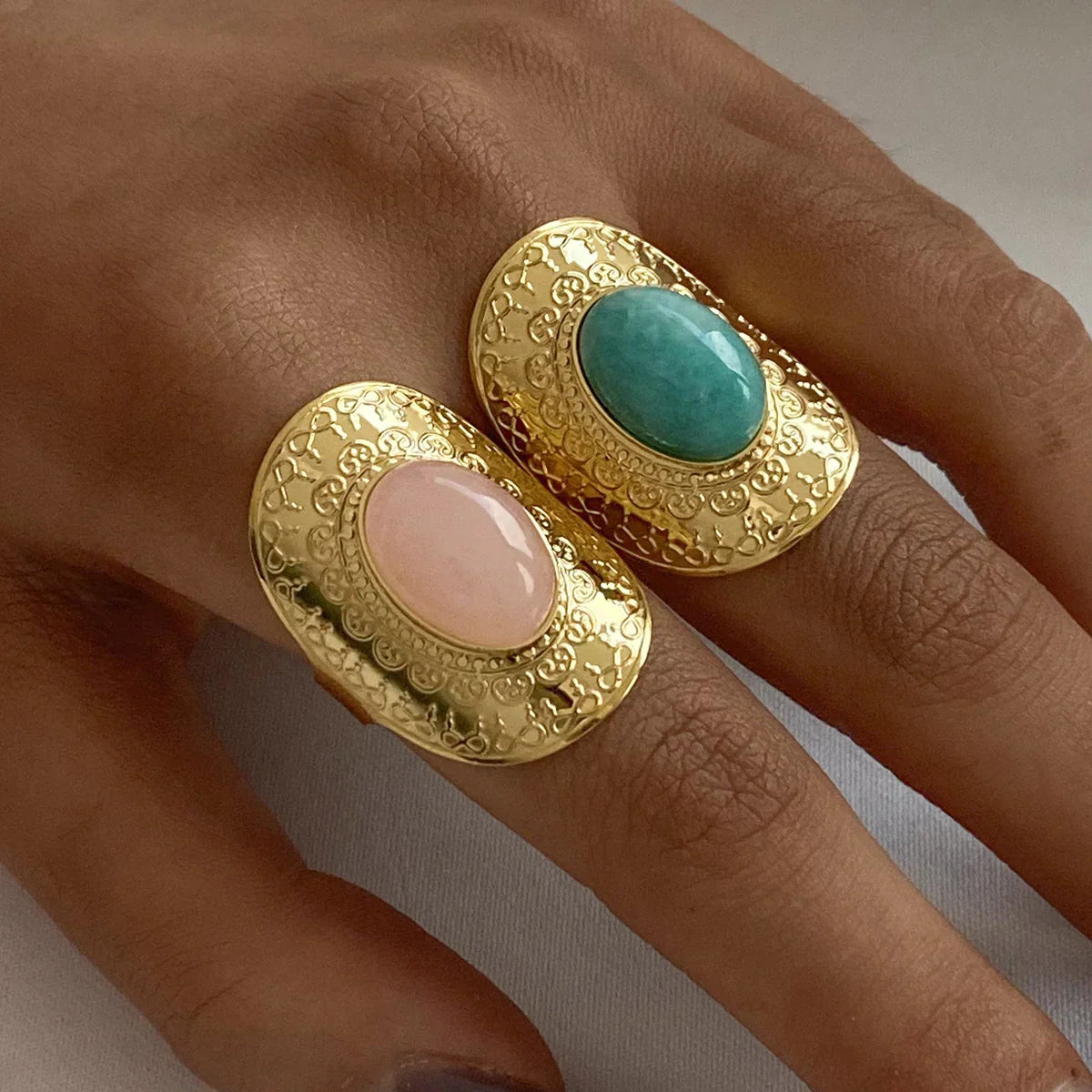 Kamari Open Natural Stone Ring