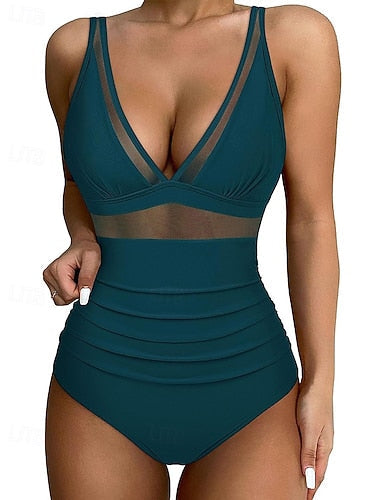 Rash Guard Bathing Suit One Piece Swimsuit Colored Leoprint Uv Protection Elastic Sleeveless Swimwear Swimsuit Surfing Diving Swimming Summer