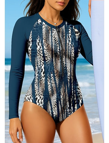 Standard Regular Rash Guard Gradient Upf50+ Uv Protection Quick Dry Long Sleeve Swimwear Bodysuit Surfing Canoeing Beach Summer