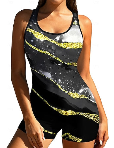 Medium Rash Guard One Piece Surfing Suit Bathing Suit Abstract Marble Color-blocking Zip Up With Built in Bra Removable Pad Uv Sun Protection Upf50+ Ultra Light (ul) Sleeveless Long Sleeve