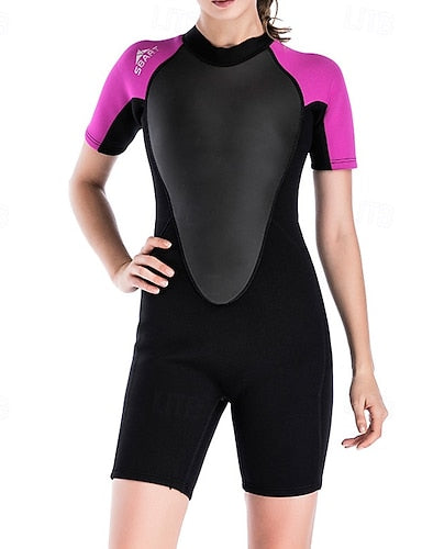 2mm Neoprene Dive Wetsuit Rash Guard Stretchy Short Sleeve Surfing Snorkeling Scuba Patchwork Winter Autumn