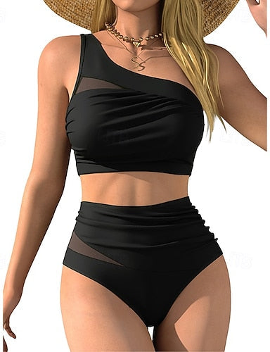 Bikini Sets Bathing Suit 2 Pieces Uv Protection Elastic Sleeveless Swimwear Swimsuit Surfing Diving Swimming Summer