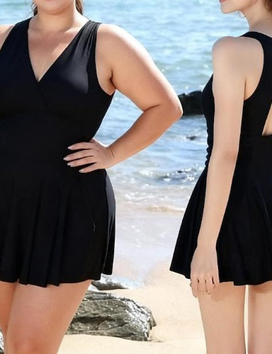 Rash Guard Bathing Suit Swimwear Colored Swimwear Black Uv Protection Tummy Control Sleeveless - Surfing Canoeing Snorkeling Summer