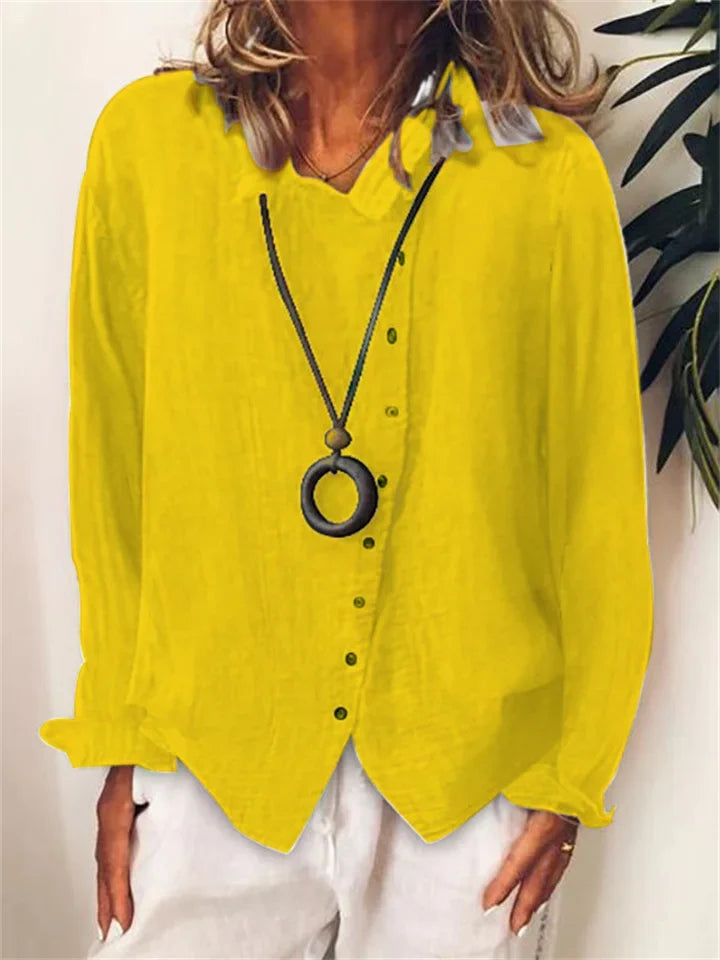 LM | Asymmetric button-up blouse
