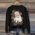 Comstylish Women's Father Christmas Belive Print Casual Sweatshirt