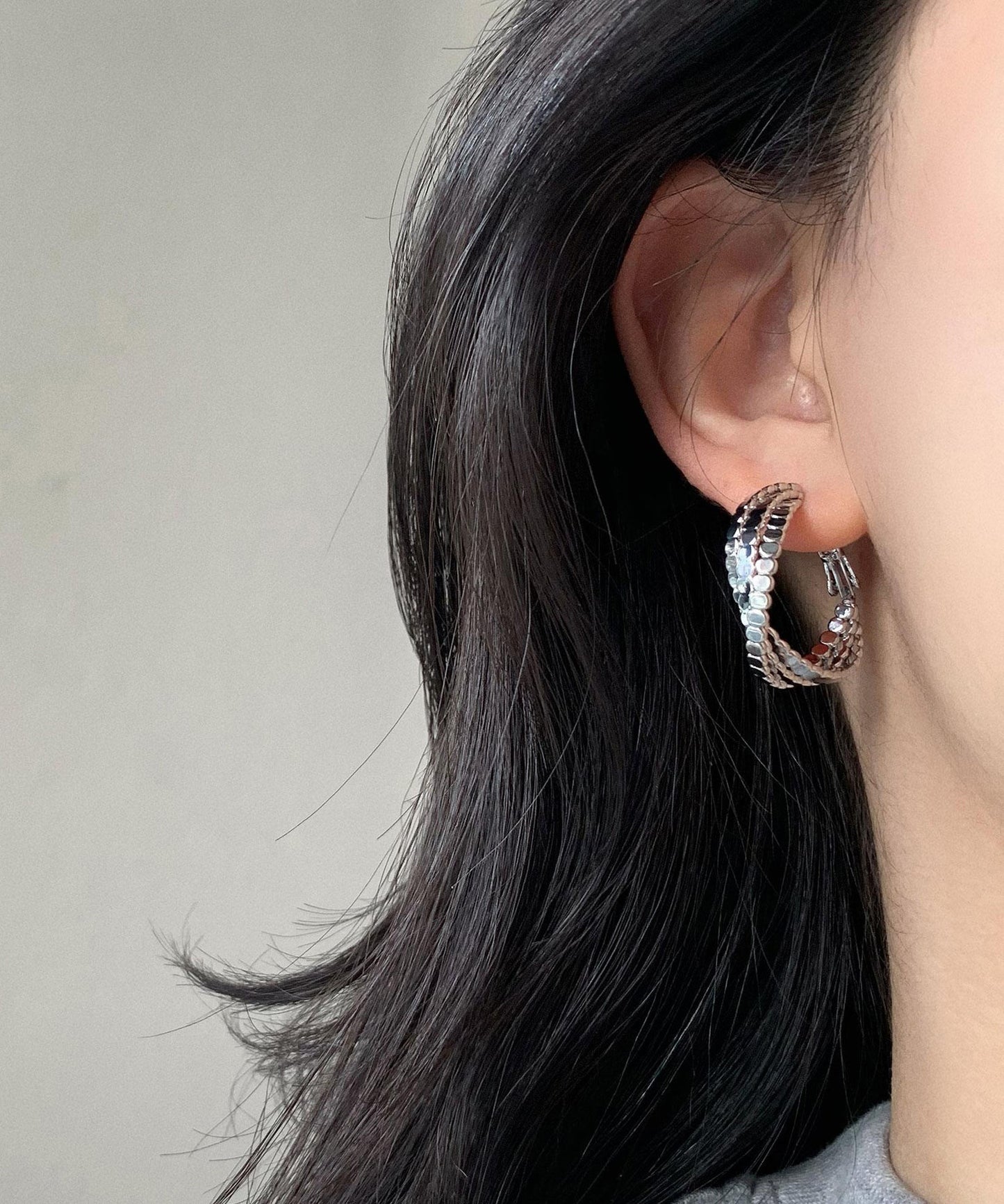Boutique Silk Sterling Silver Fried Dough Twist Hoop Earrings