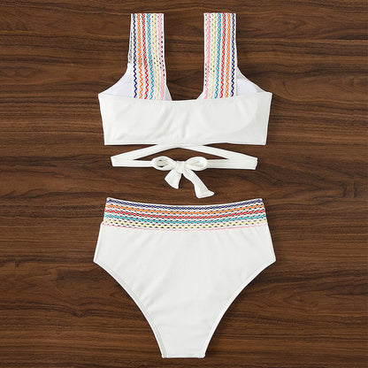 Angeline's® | Bikini With Crossed Shoulder Straps and High Waist
