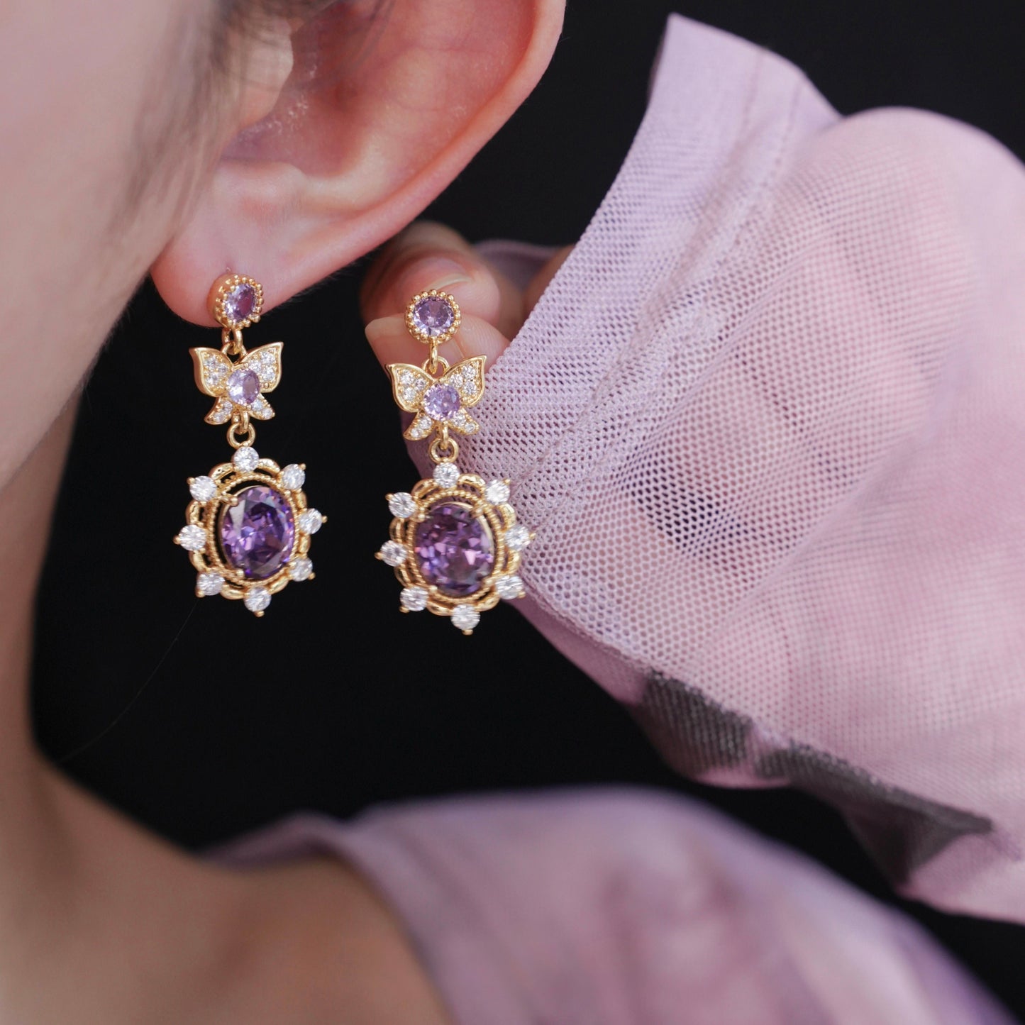 Violet Flutter Earrings