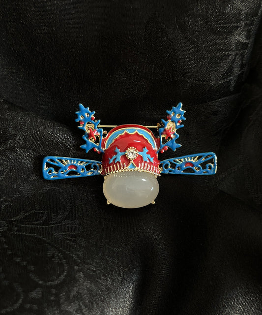 Blue Jade Enamel Champion Hat Brooches