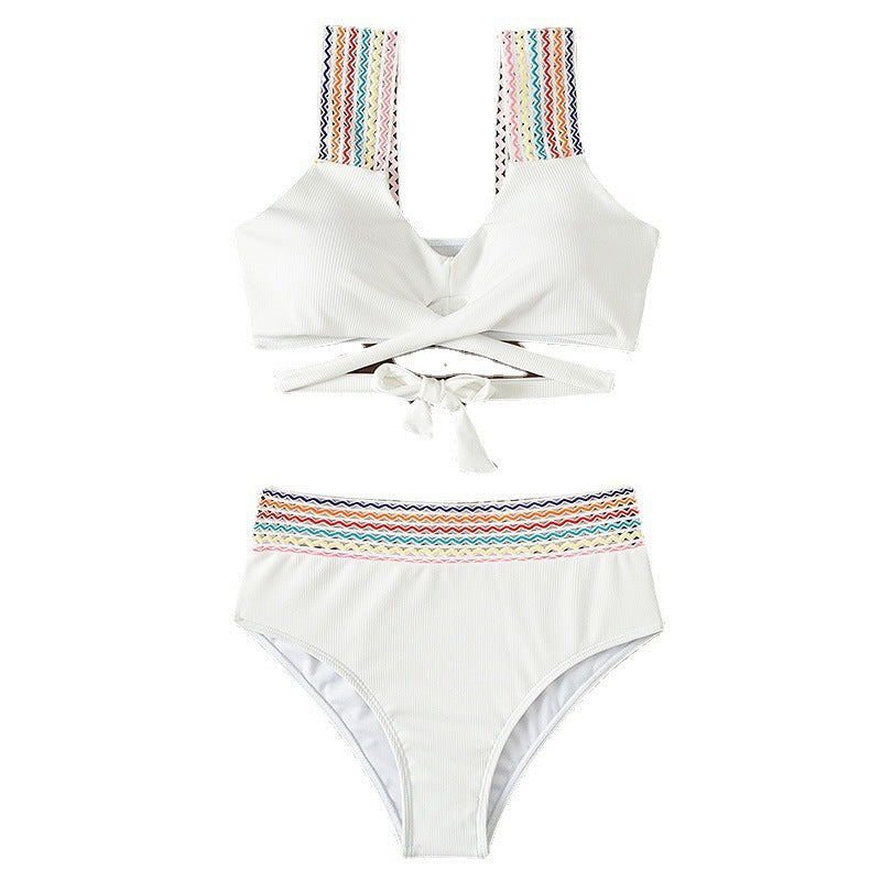 Angeline's® | Bikini With Crossed Shoulder Straps and High Waist