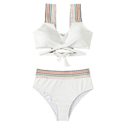 Angeline's® | Bikini With Crossed Shoulder Straps and High Waist