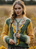 Women's Retro Irish Celtic Knot Cozy Knit Cardigan artswardrobe