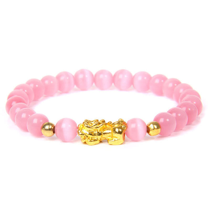 Buddha Stones Fengshui Lucky Pixiu Obsidian Wealth Bracelet
