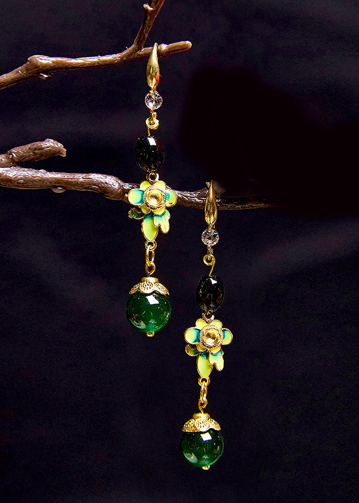 Turquoise Fine Flower Drop Earrings