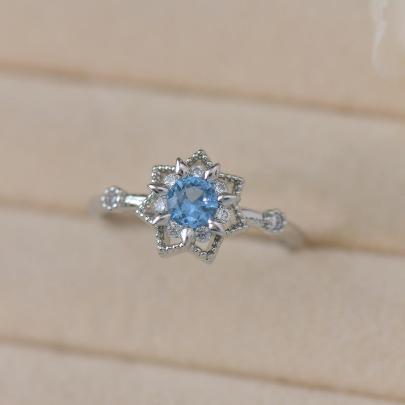 Blue Snowflake Ring