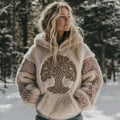 Comstylish Women's Vintage Viking Tree Of Life Celtic Plush Warm Hoodie