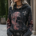 Comstylish Halloween-themed Gothic-style Women's Hooded Sweatshirt