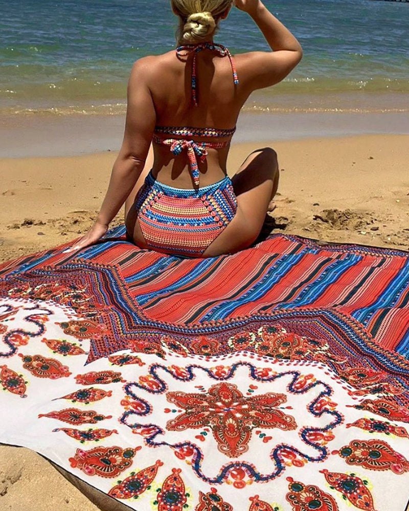 Basilia® | Bikini Set With Tie-dye Scarf