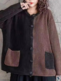 LM | Elegant knitted cardigan with color gradient and buttons
