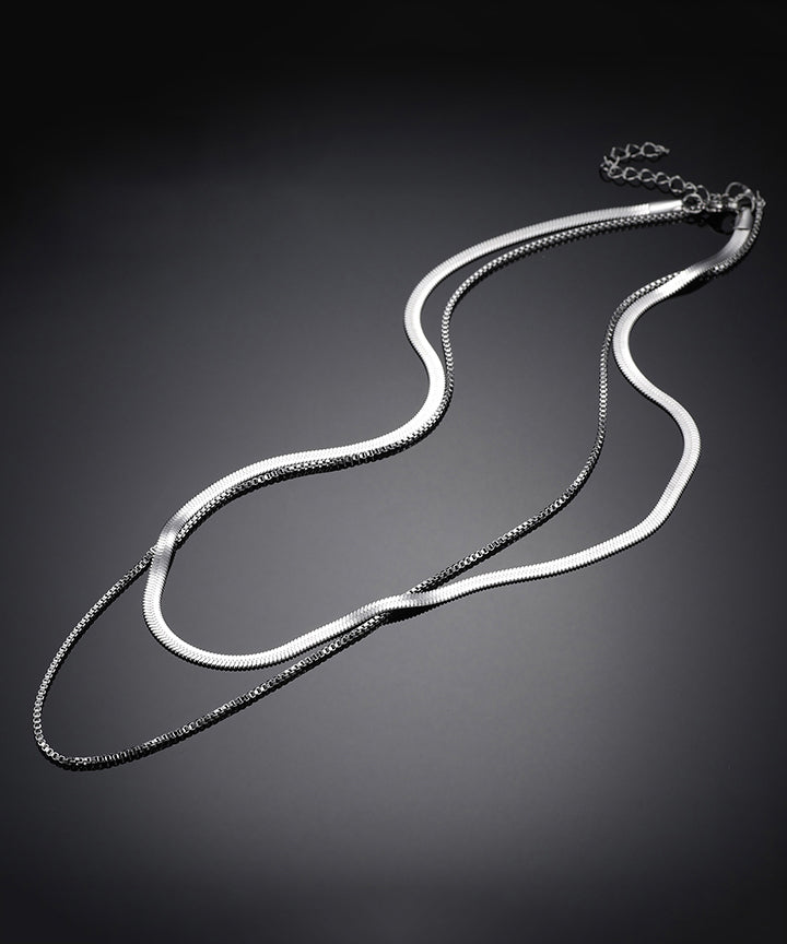 Boutique Silk Stainless Steel Two Piece Set Necklace